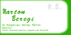 marton beregi business card